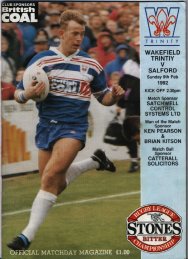 My first game at Belle Vue, Wakefield vs Salford, Feburary 1992